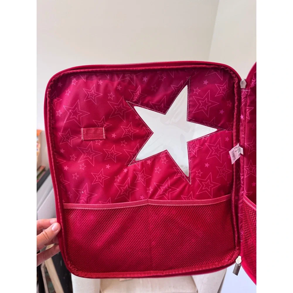 American Girl Pink Glitter Star doll carrier backpack Padded Straps Travel Bag